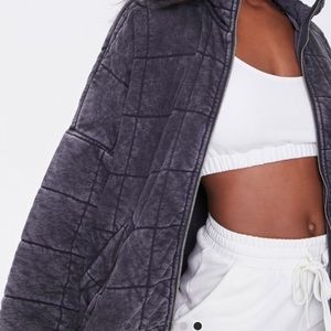 F21 Grey Quilted Jacket